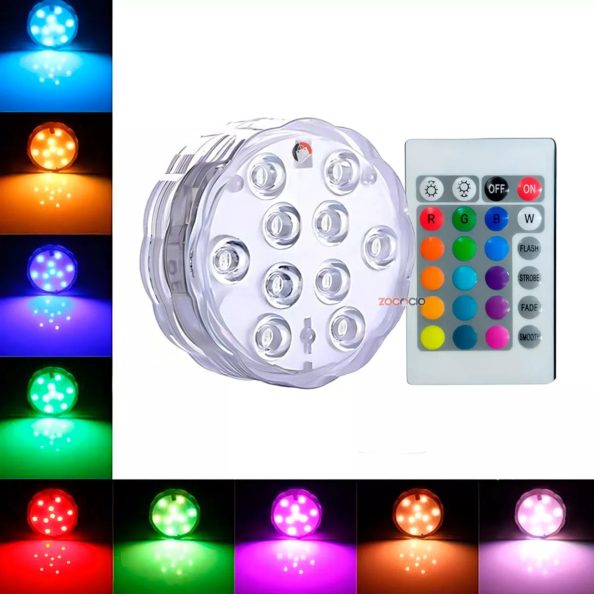 Lámparas de iluminación RGB para piscinas- Inalámbrico con control remoto