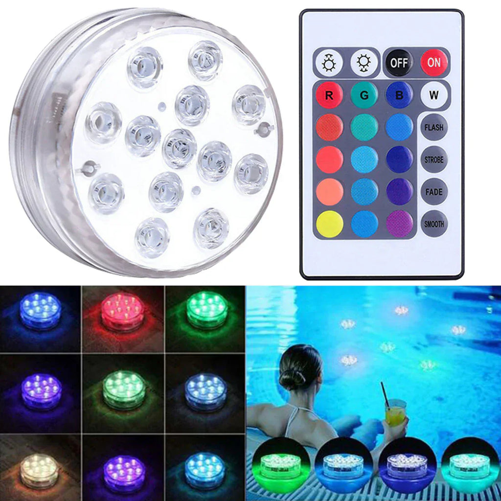 Lámparas de iluminación RGB para piscinas- Inalámbrico con control remoto