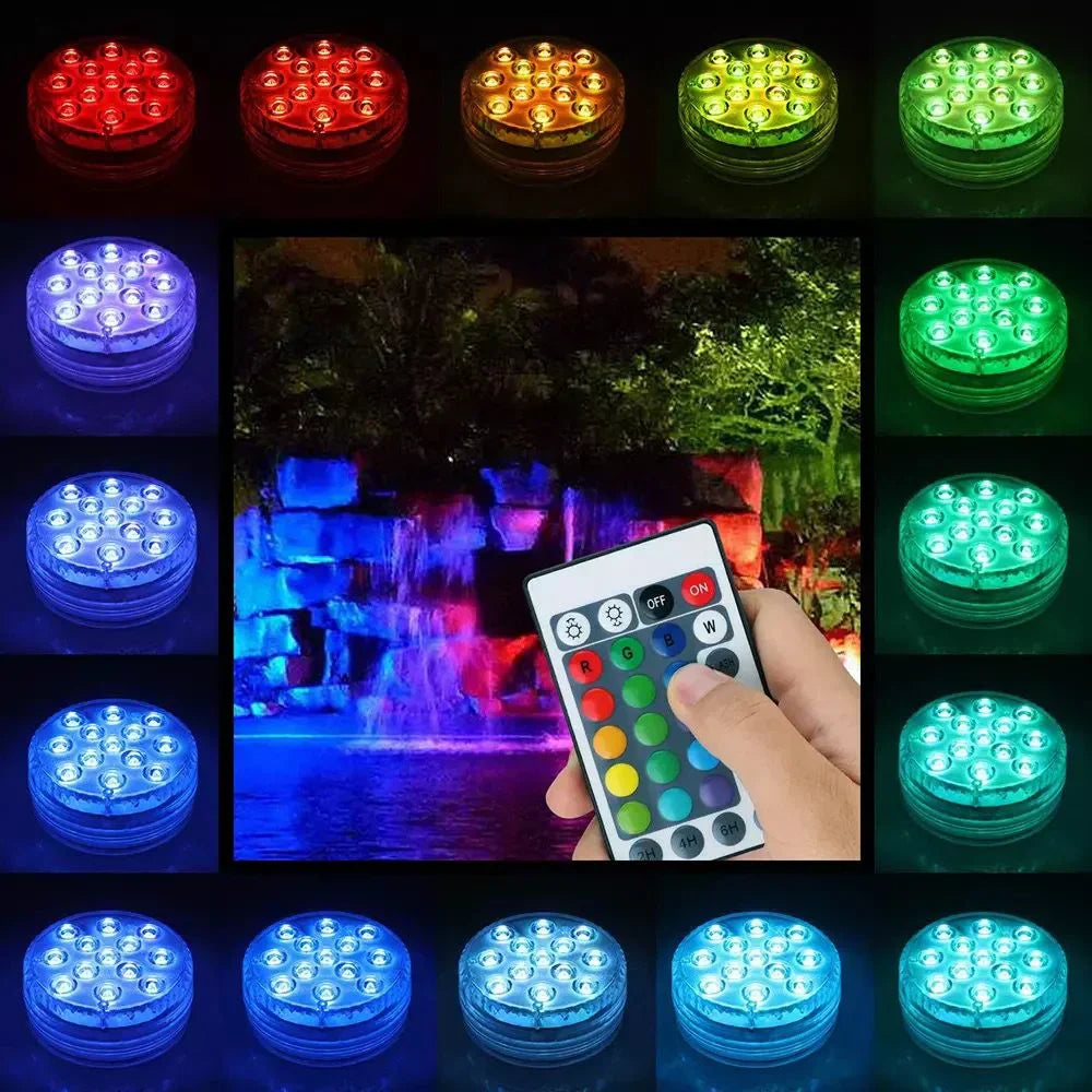 Lámparas de iluminación RGB para piscinas- Inalámbrico con control remoto